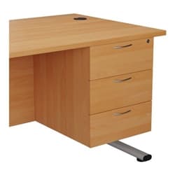 Fixed Pedestal 3 Drawers Standard Beech