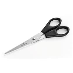 Durable Stainless Steel Ergonomic Office Paper Scissors - 6in Black -