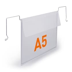 Durable Wire Hanging Document Pocket - 50 Ticket Holders With Flaps -