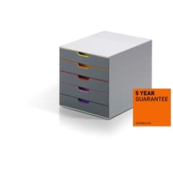 Durable VARICOLOR Desktop Organiser 5 Drawer Colour Coded Modular Stor