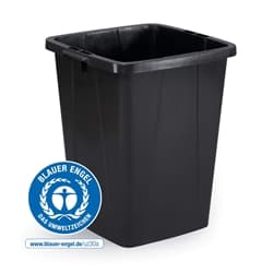 Durable ECO 90L Waste Bin Black - Strong Square Recycling Bin - DURABI