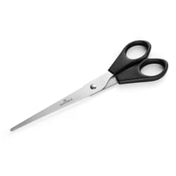 Durable Stainless Steel Ergonomic Office Paper Scissors - 7in Black -