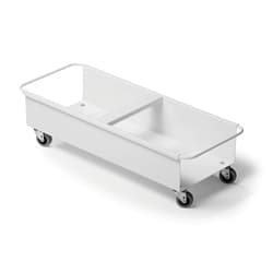 Durable DURABIN Square 2X 40L Robust Steel Wheel Bin Trolley - White