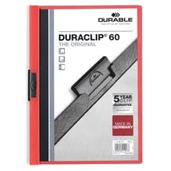 Durable DURACLIP 60 Sheet Document Clip File Folder - 25 Pack - A4 Red