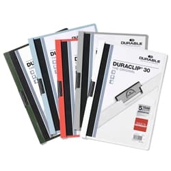 Durable DURACLIP 30 Sheet Document Clip File Folder - 25 Pack - A4 Ass