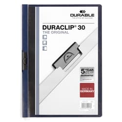 Durable DURACLIP 30 Sheet Document Clip File Folder - 25 Pack - A4 Mid