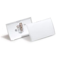 Durable CLICK FOLD Convex Clip & Pin Name Tag Badge Holder - 25 Pack -