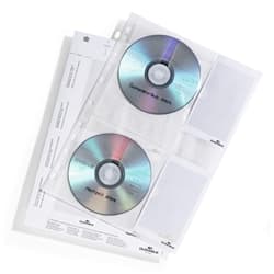 Durable CD/DVD Pockets - Double Sided Wallet Index for 4 Disks - 25 Pa