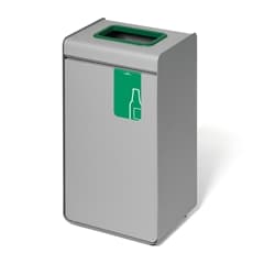 Durable 55L Glass Waste Bin - Sheet Steel Recycling Separation Bin - D