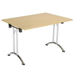 1200mmx700mm Folding Table Nova Oak Chrome OUFT1270CRNO