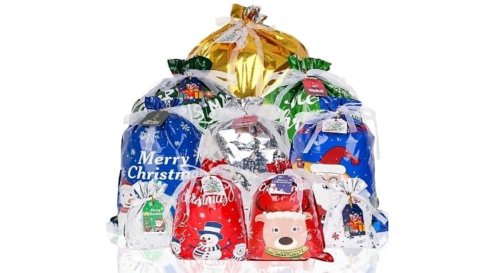 30 Pack Christmas Drawstring Gift Bags 30 Gift Tags