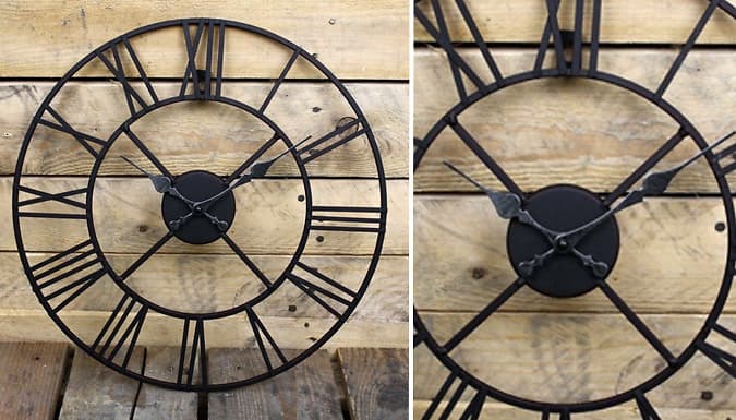 Giant Vintage Style Roman Numeral Wall Clock 2 Sizes