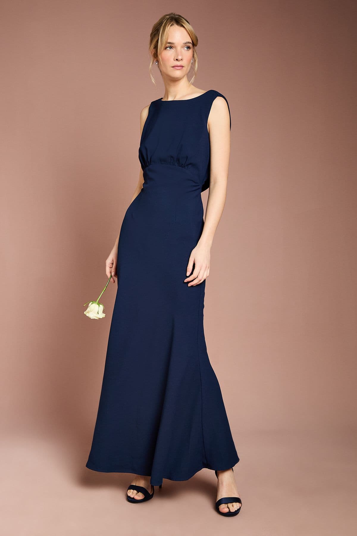 Honoured Sleeveless Cowl Back Maxi Bridesmaid Dress