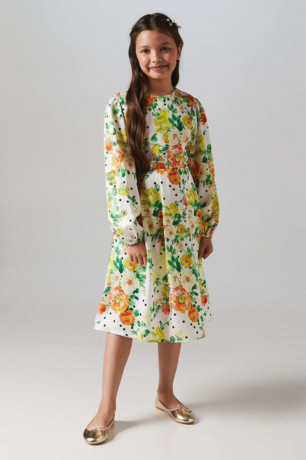 Long Sleeve Satin Dress