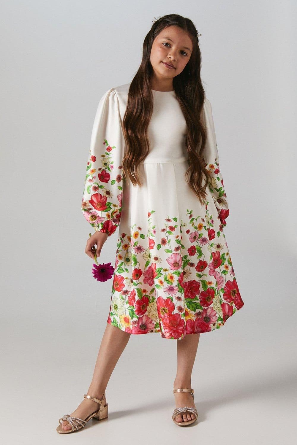 Long Sleeve Satin Dress