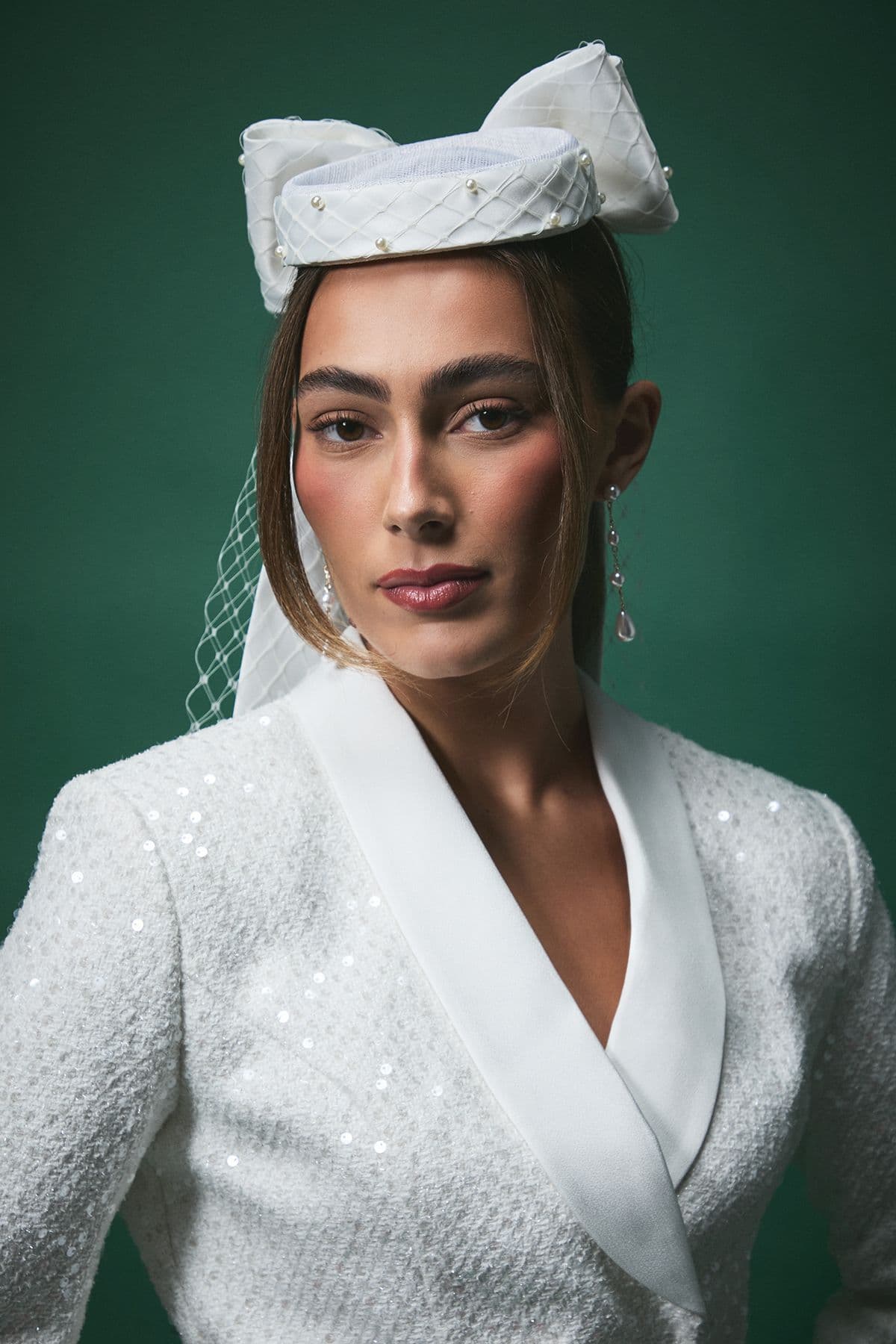 Lisa Tan Bridal Bow Pill Box Fascinator