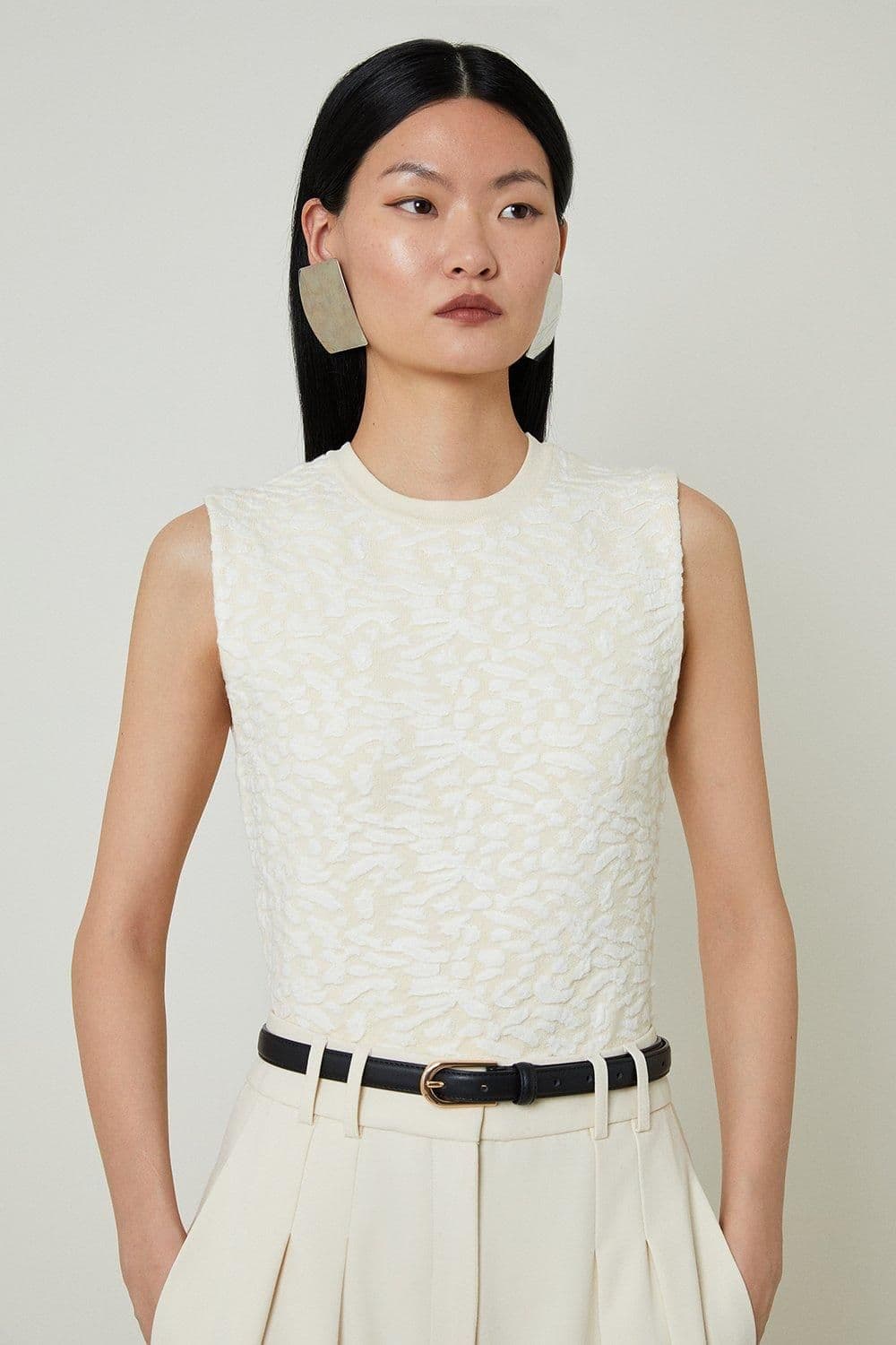 Textured Blister Stitch Knit Top