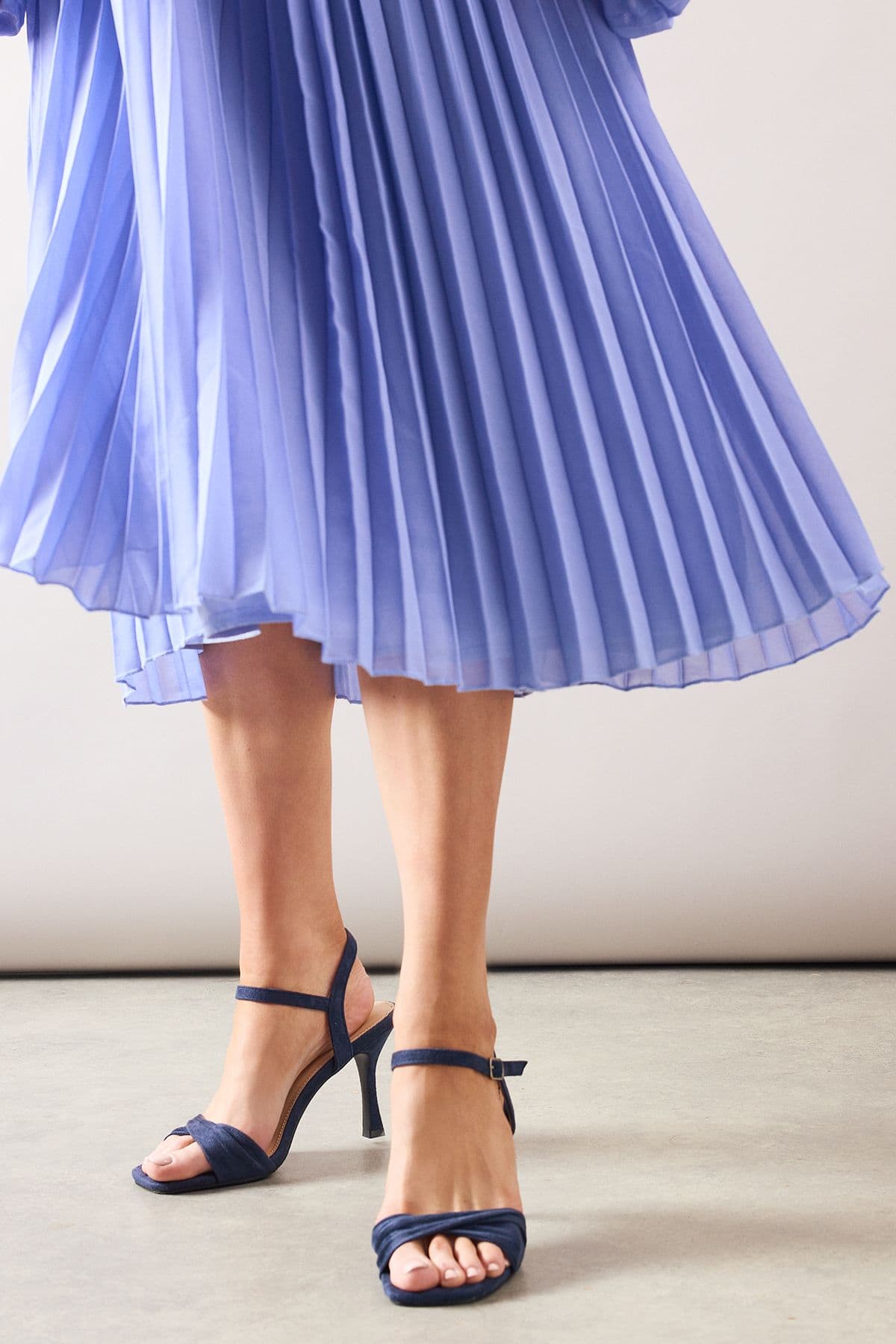 Wide Fit Sally Soft Twist Front High Stiletto Heel Sandals