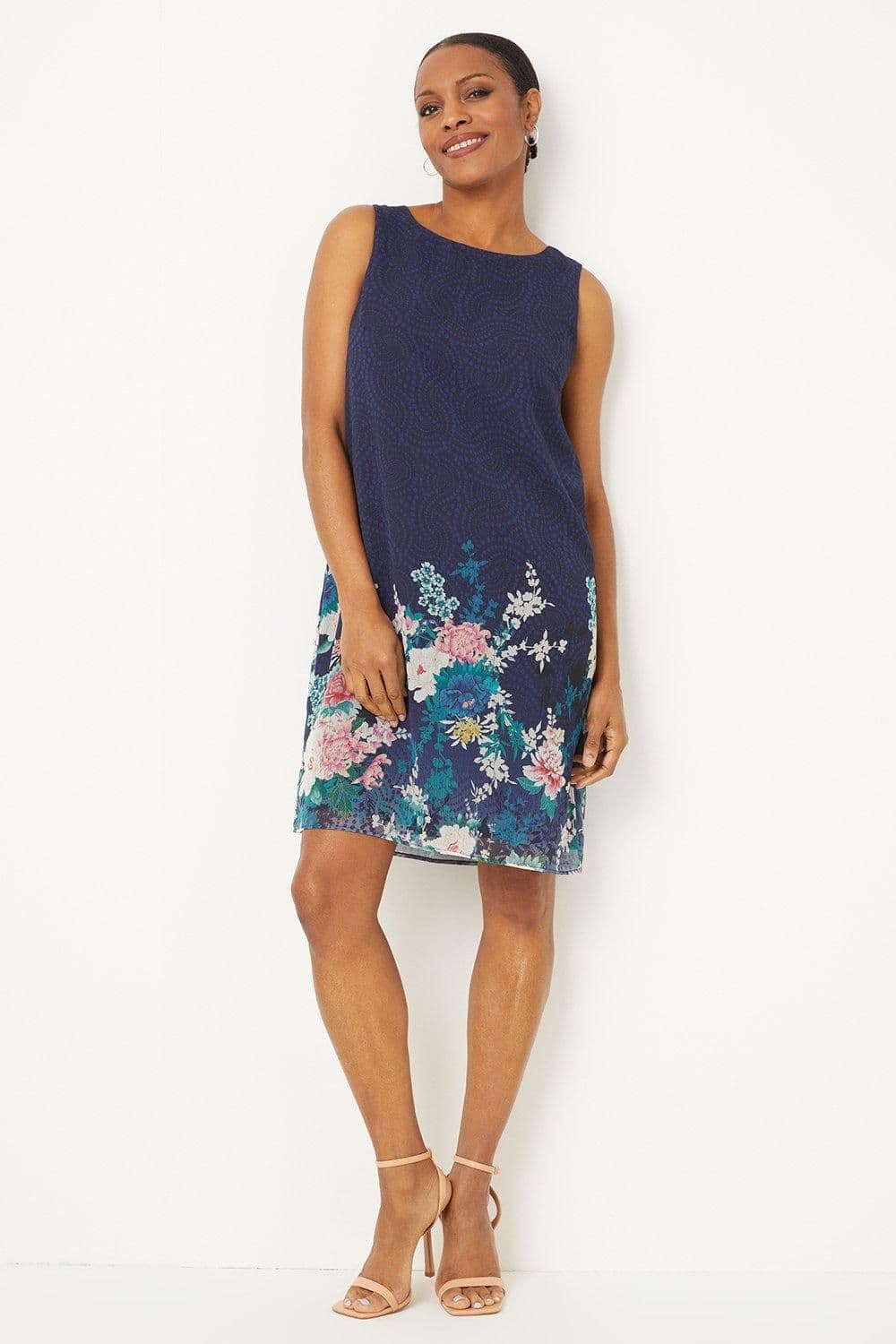 Floral Border Shift Dress