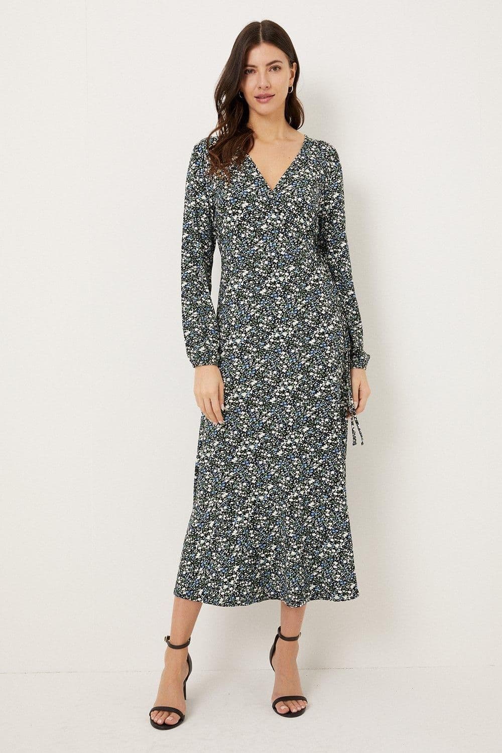 Ditsy Jersey Wrap Dress