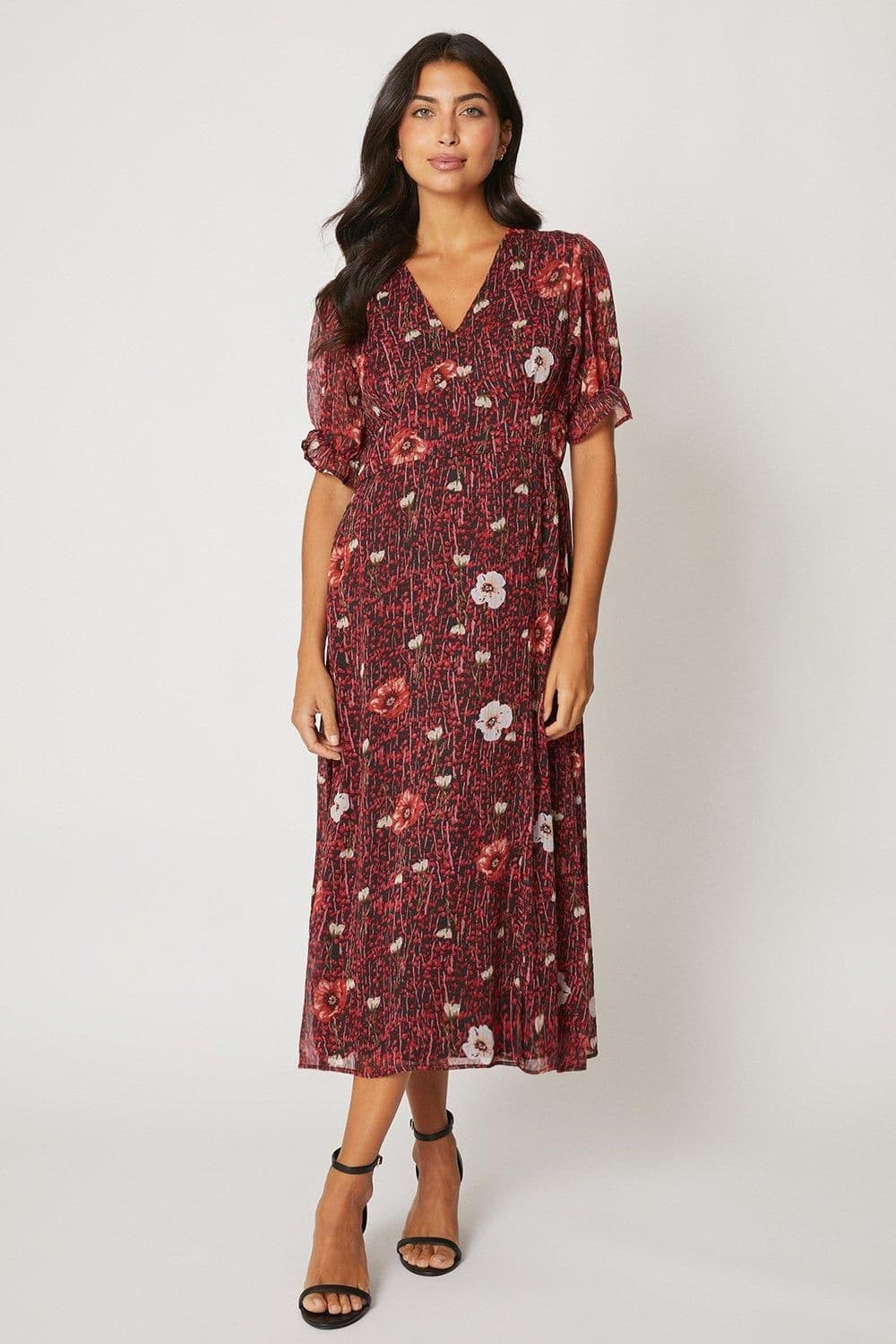Poppy Chiffon Tea Dress