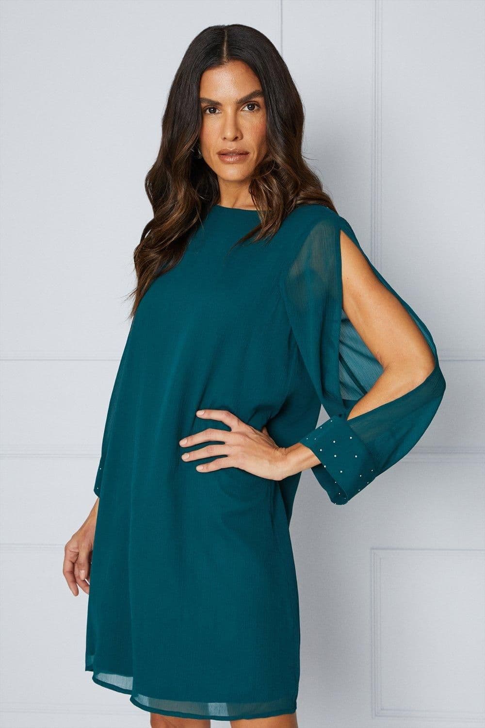 Hotfix Cuff Shift Dress