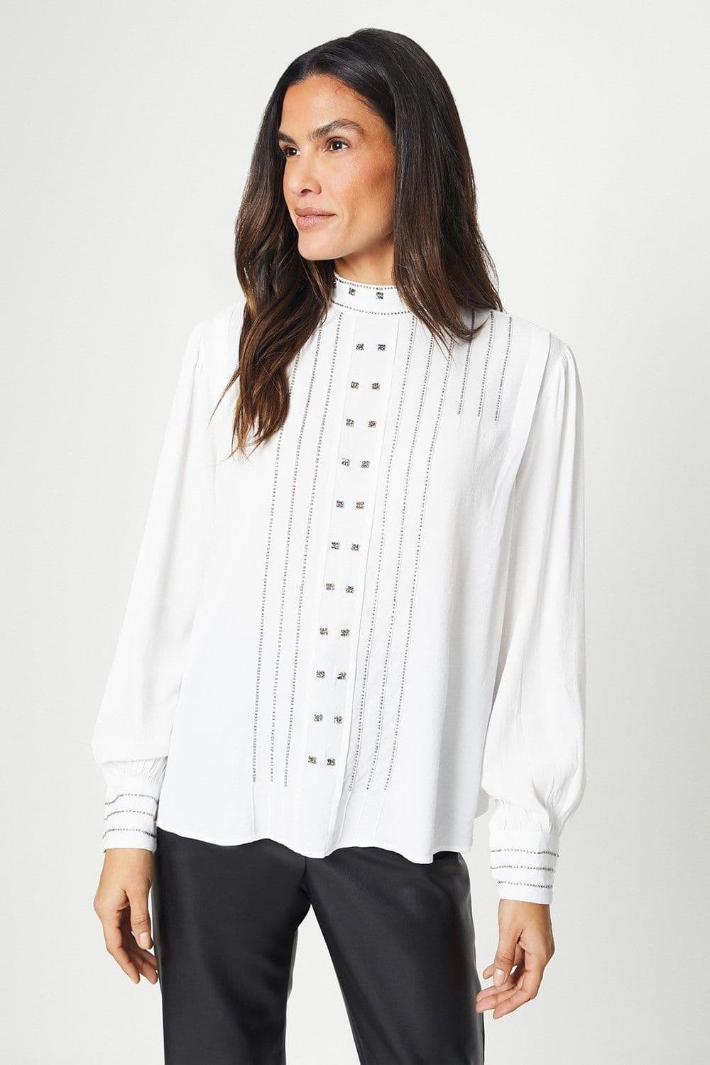 Bead Embroidery Detail Shirt