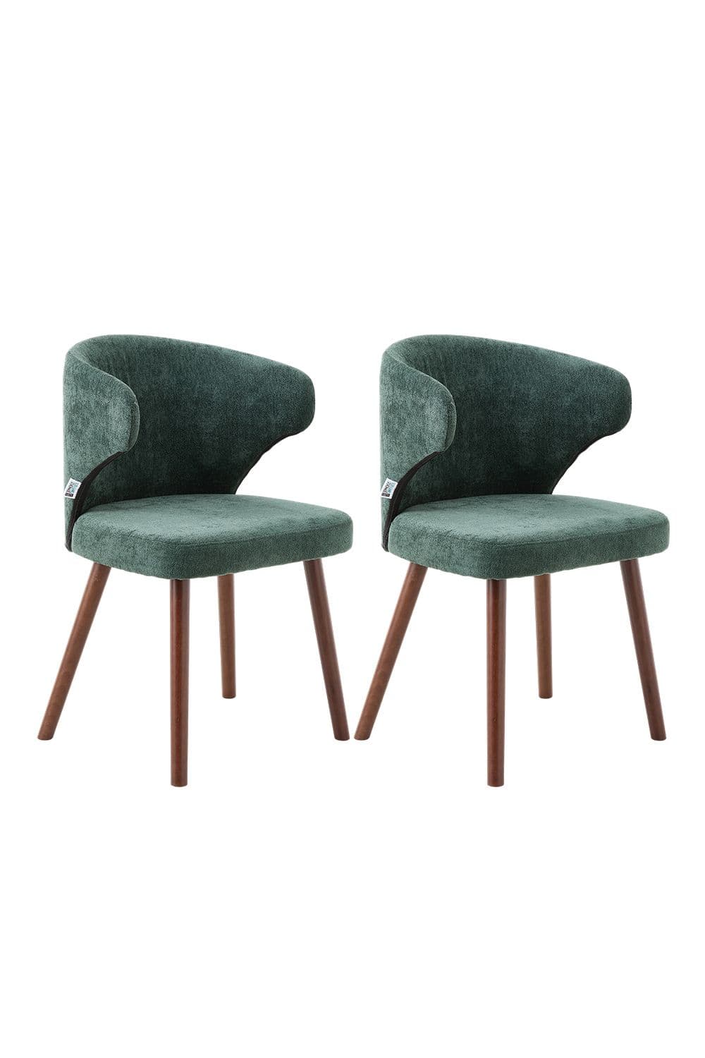 Living and Home Set of 2 Upholstered Dining Chairs in Green