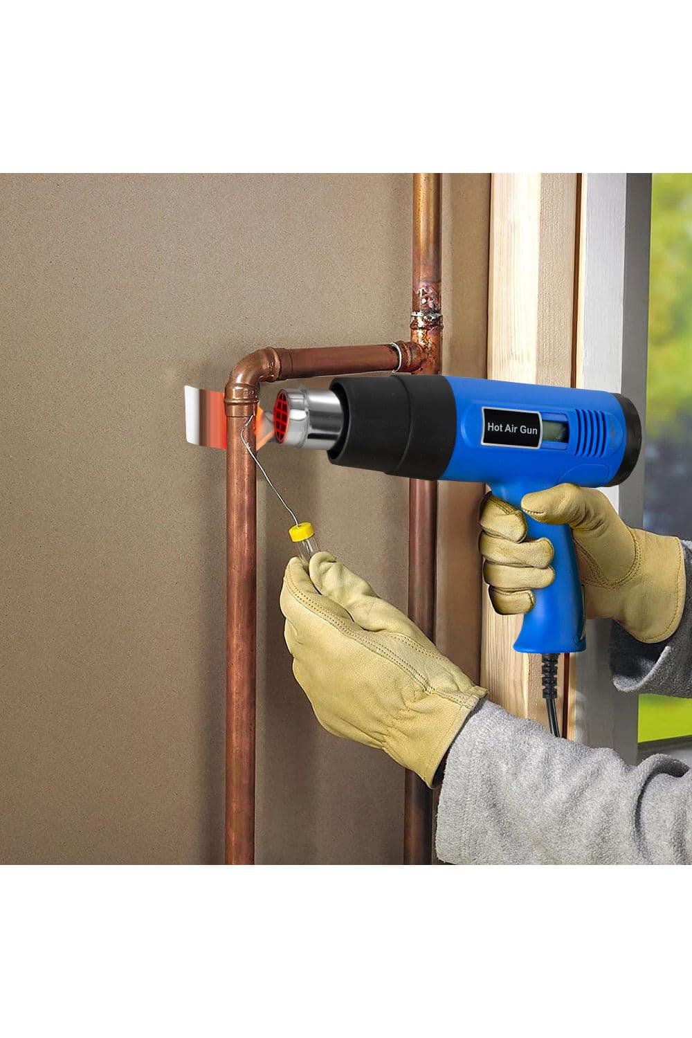 Living and Home 2000W Adjustable Hot Air Gun with Digital Display Screen in Blue