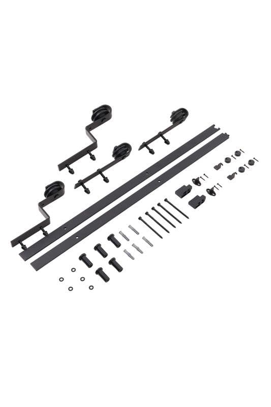 Living and Home 6.56 ft/200cm Sliding Door Track Barn Door Hardware Kit in Black