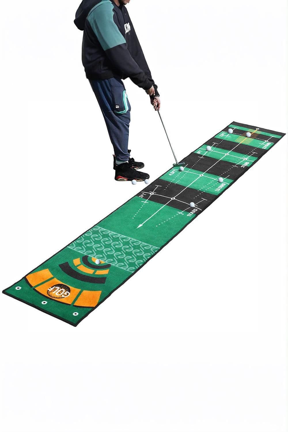 Living and Home Golf Putting Mat for Indoor and Outdoor Training in Green