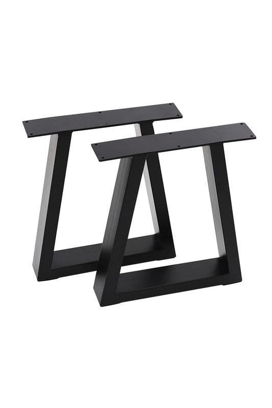 Living and Home 2 Pcs Black Trapezoidal Iron Table Legs for Coffee Table, 60x7x40cm | Size: 60 x 7 x 40 cm