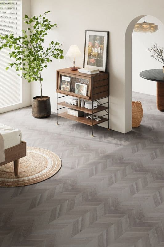 Living and Home 36Pcs Self-Adhesive PVC Chevron Flooring Planks in Taupe