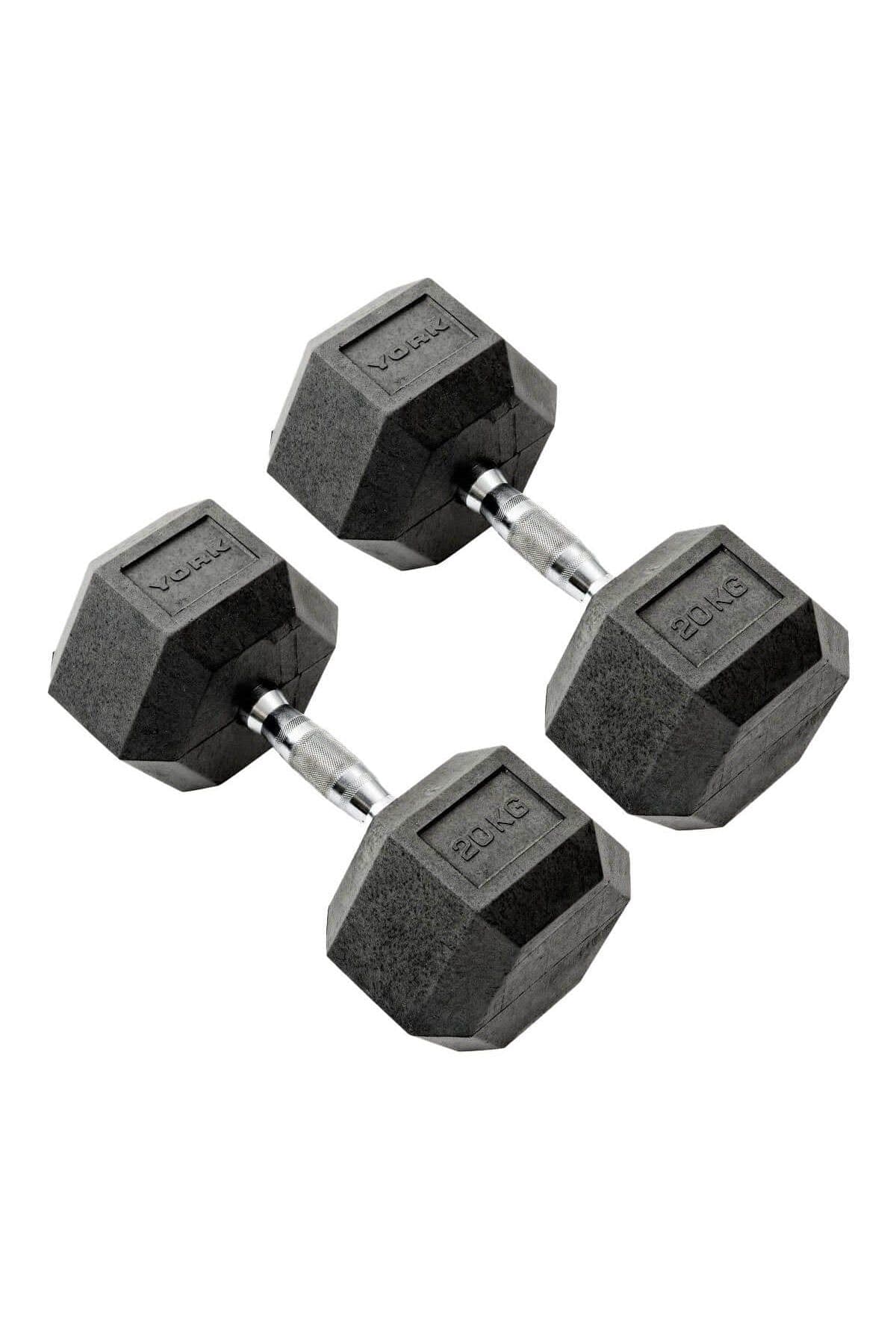Commercial Rubber Hex Dumbbells