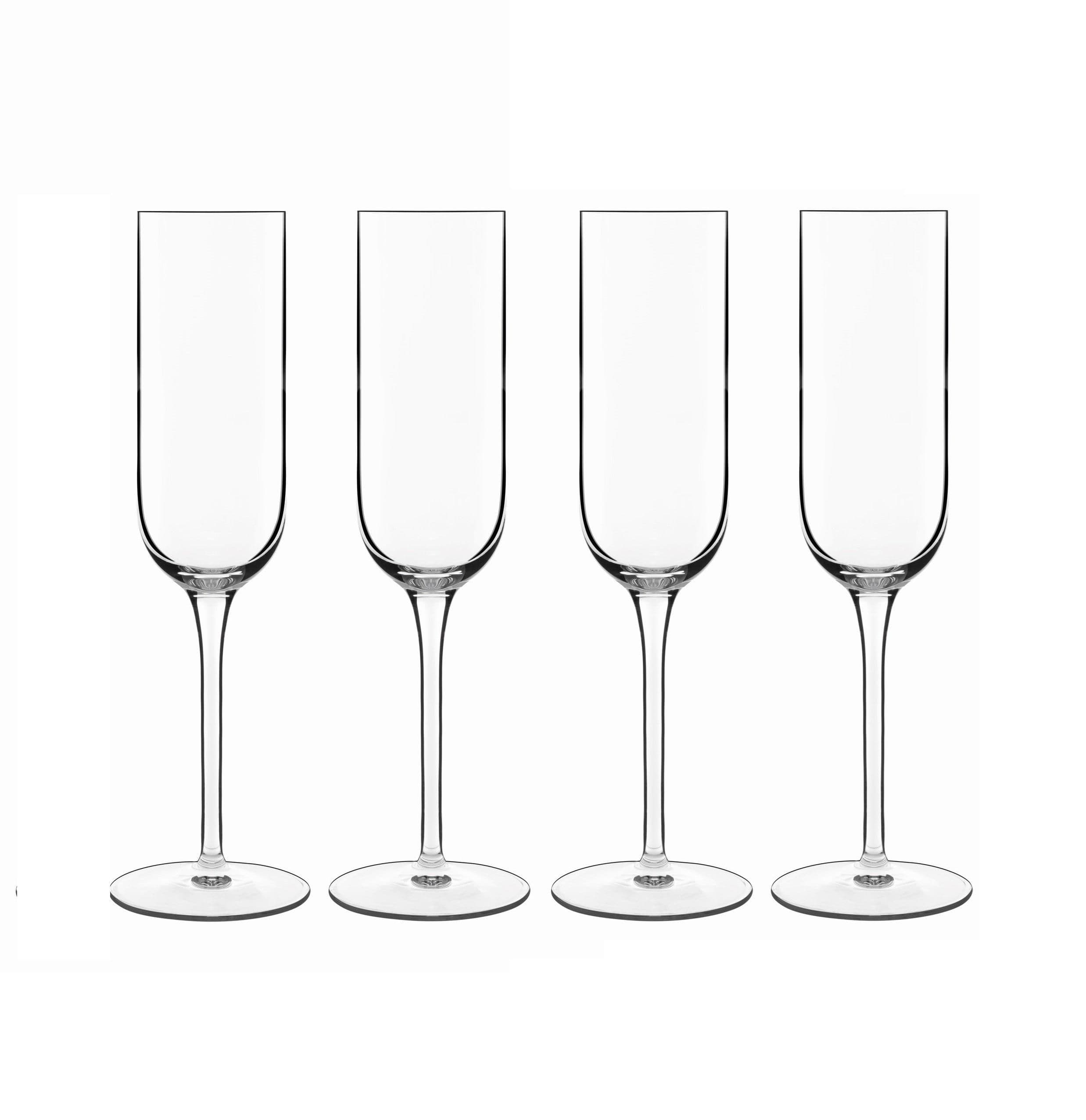 Sublime' Crystal Glass Flute Glasses Set 210ml - Pack of 4