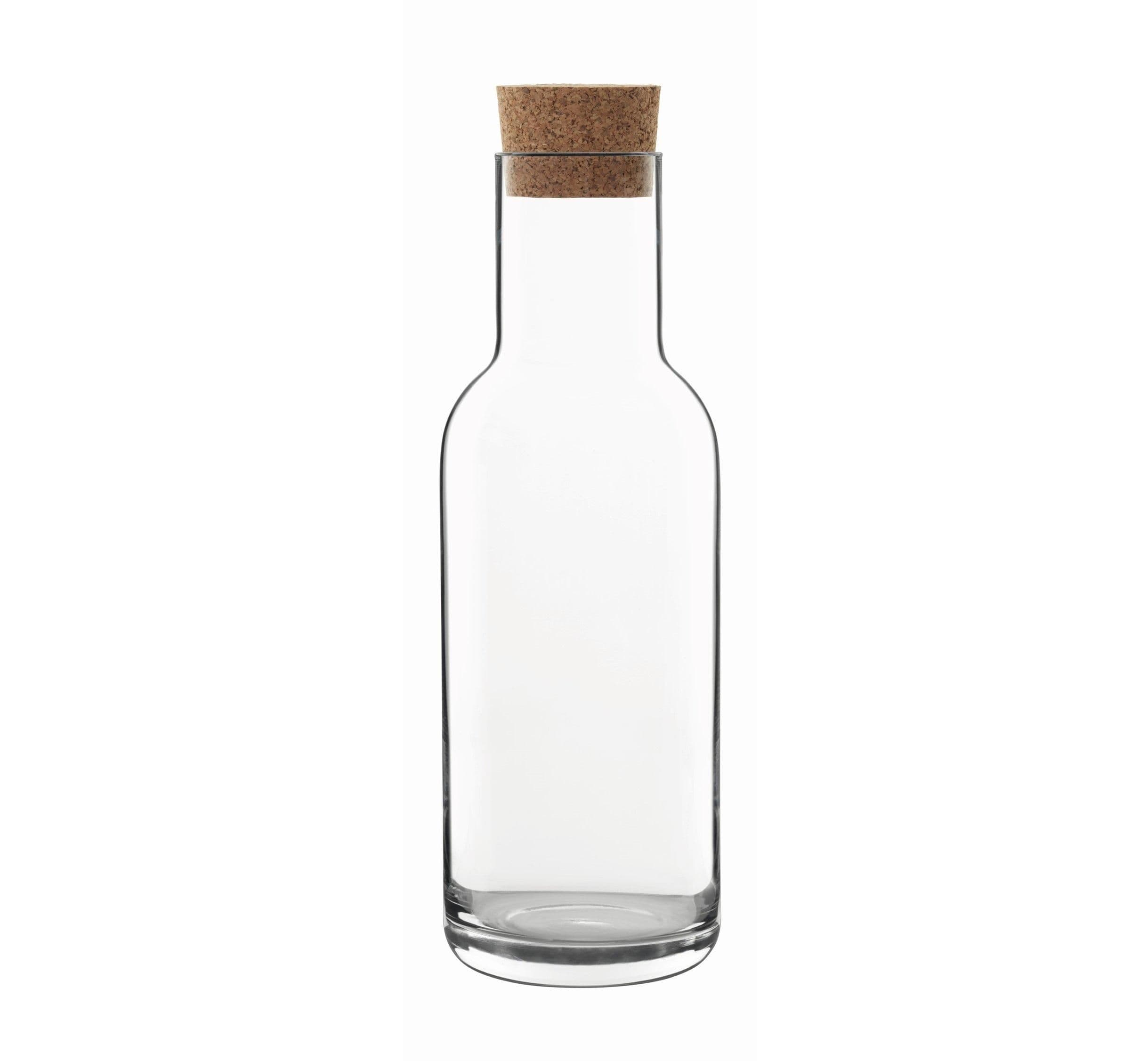 Optima' Soda Lime Glass Carafe with Cork Stopper - 1L