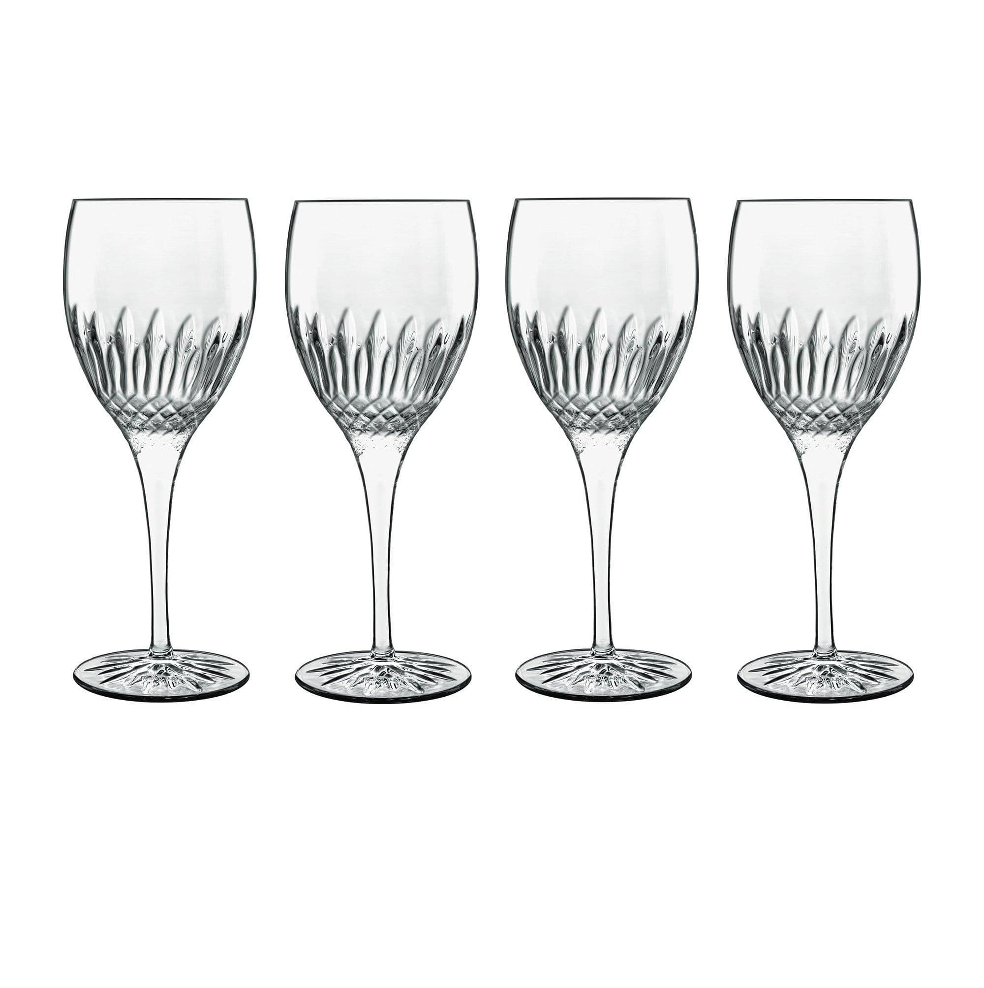 Diamante Riesling Glasses - 380 ml Wine Drinkware - Pack of 4