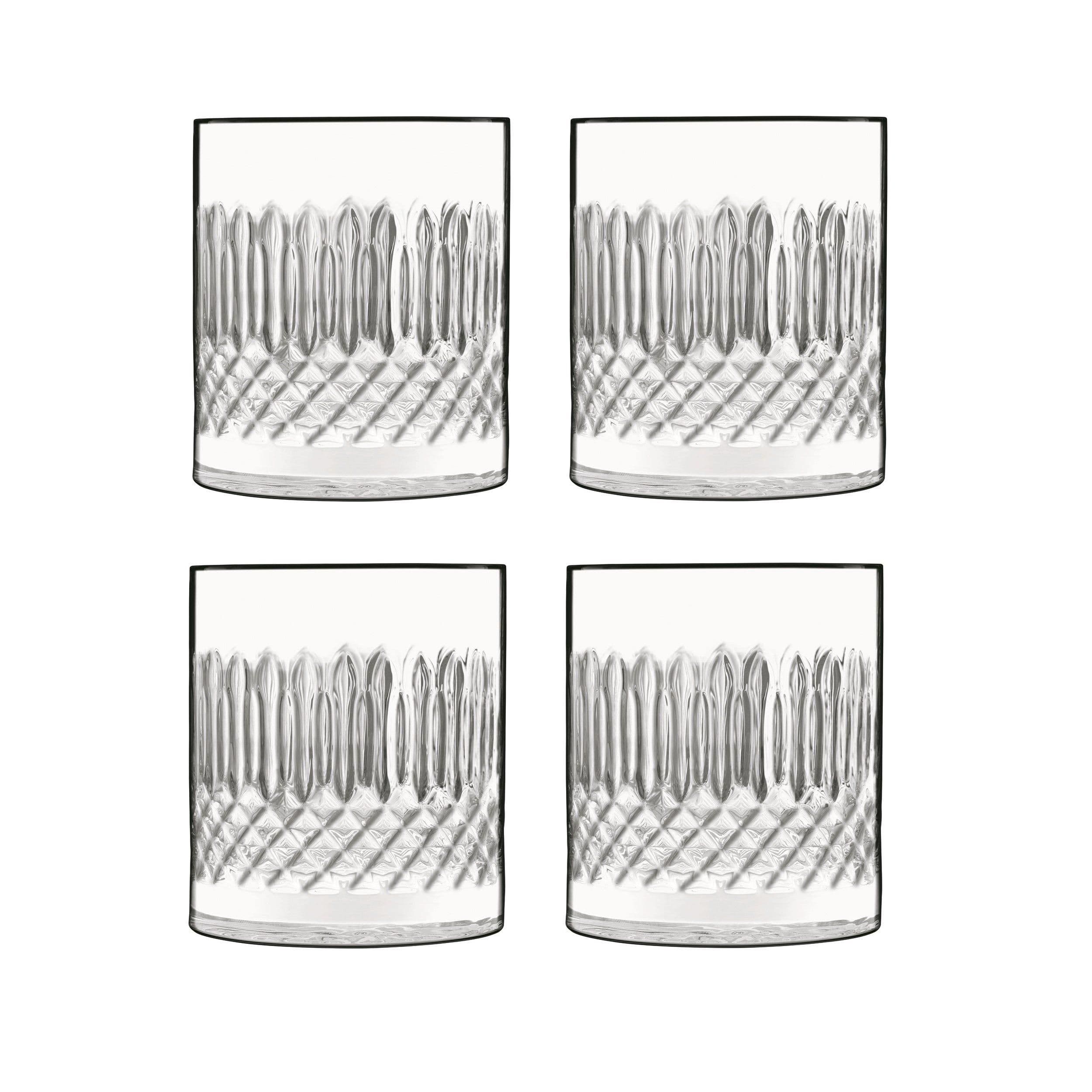 Diamante Glasses - Dishwasher Safe, 380 ml Drinkware - Pack of 4