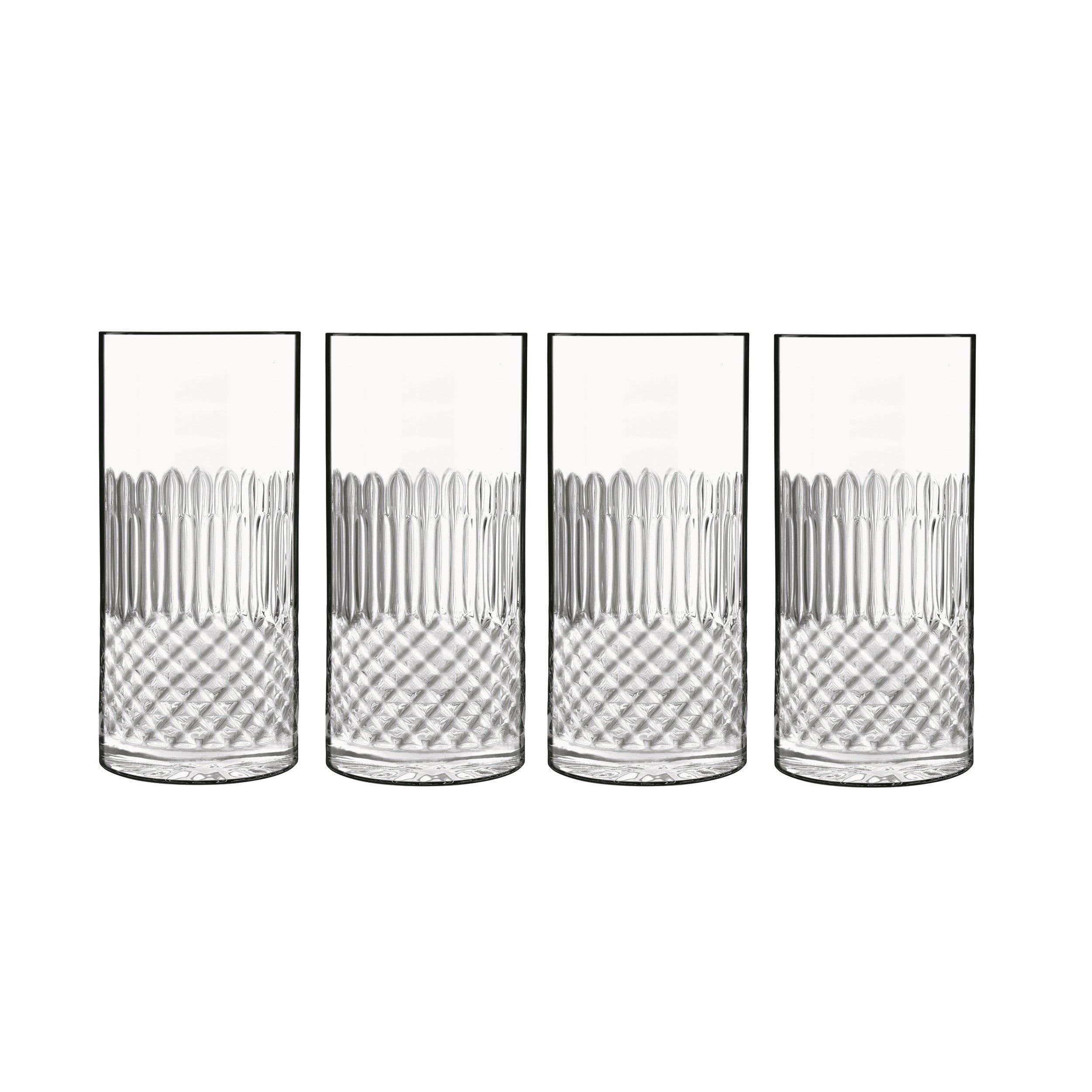 Diamante Hi-Ball Glasses - Dishwasher Safe, 480 ml - Pack of 4