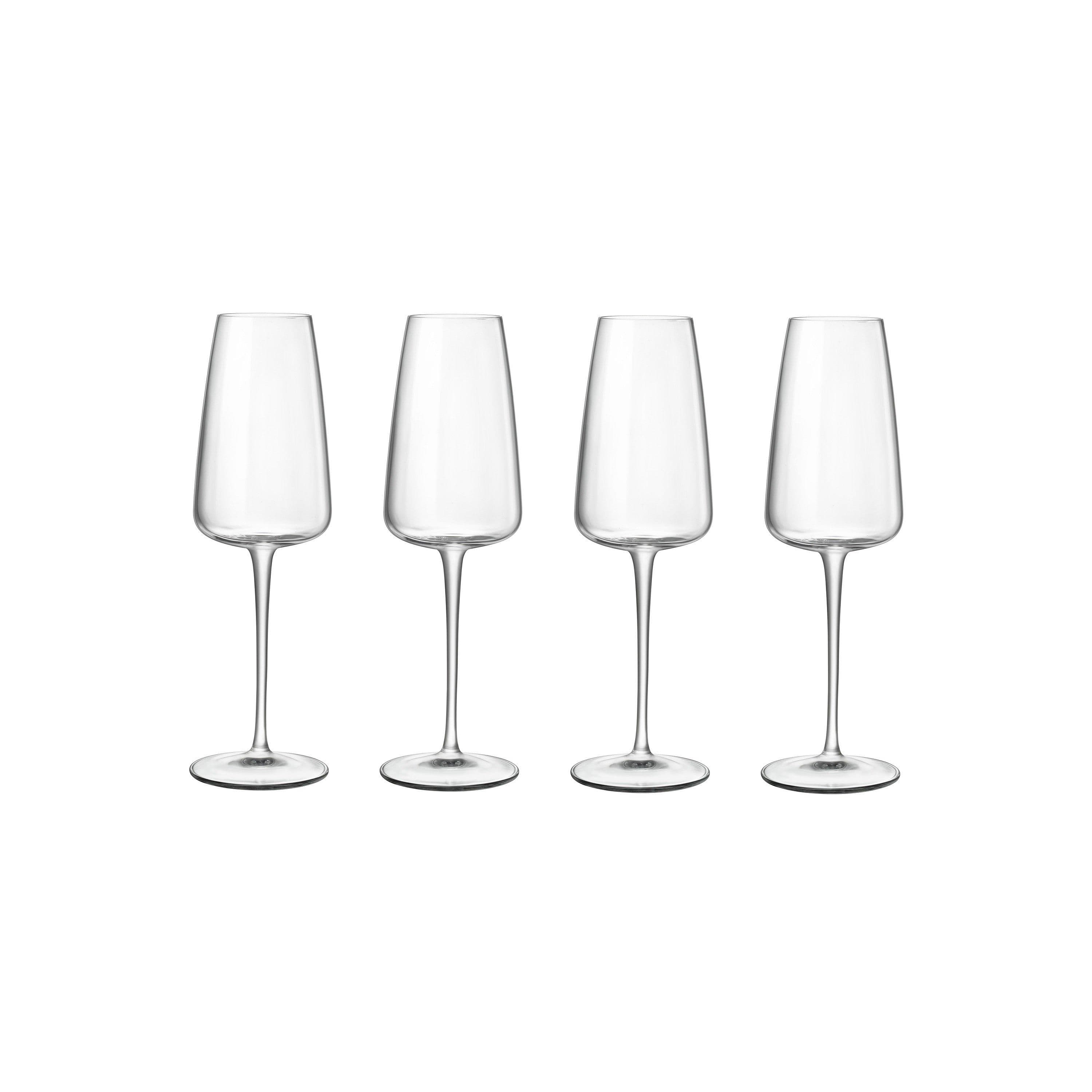 Talismano Flutes - Dishwasher Safe, 210 ml Glasses - Pack of 4