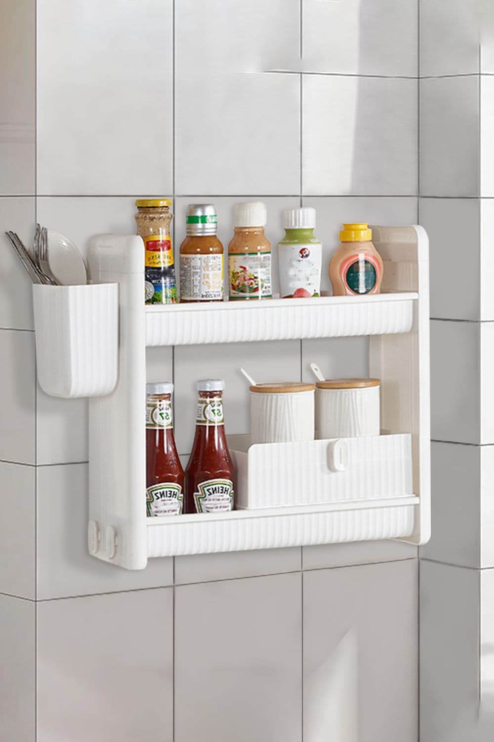 2-Tier Wall Mount Kitchen Spice Rack
