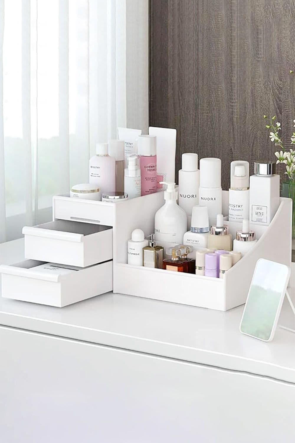 Makeup Organizer with Multi Compartments and Drawers