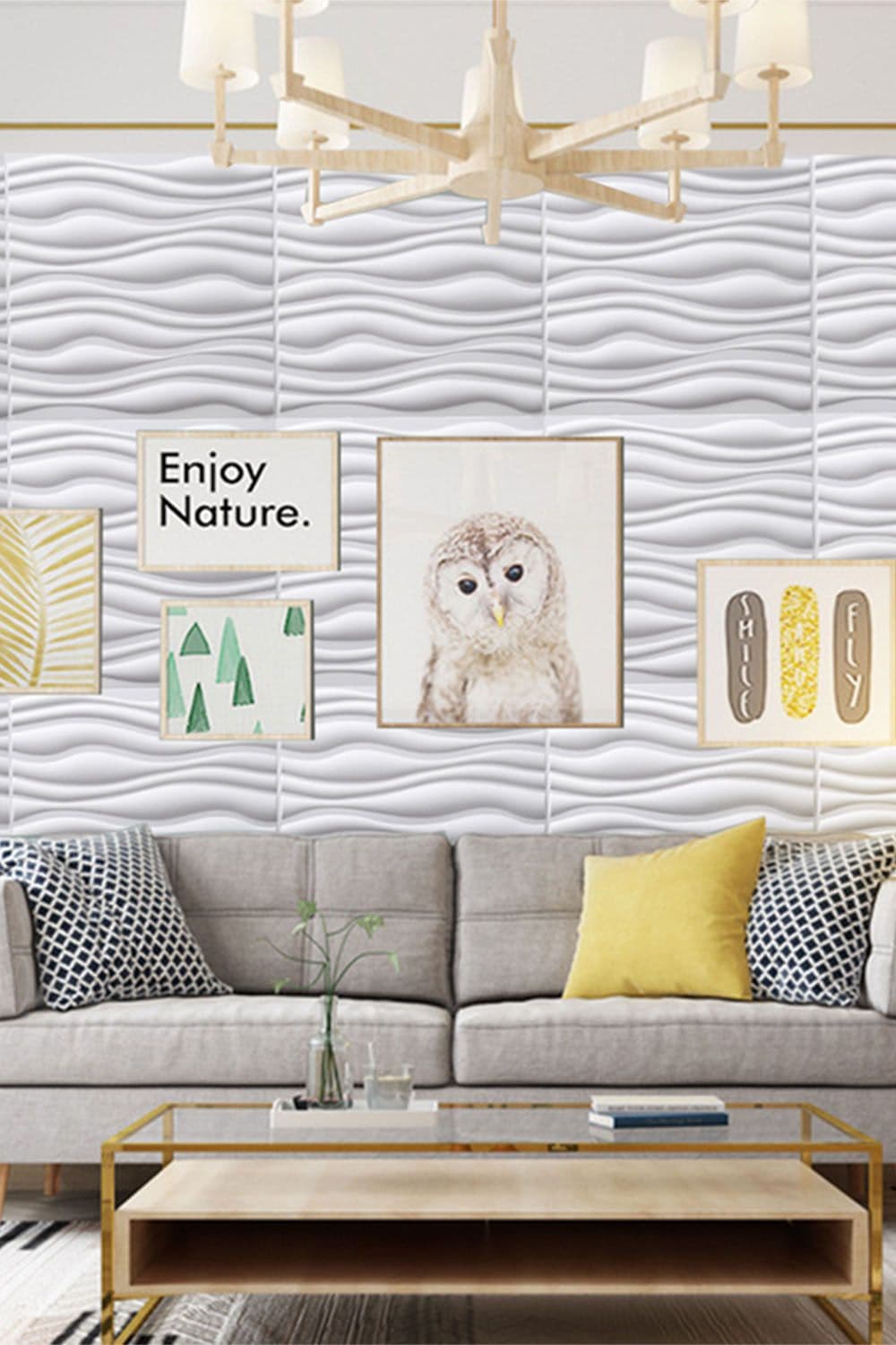 12 Pack Decorative PVC 3D Diamond Wall Panels