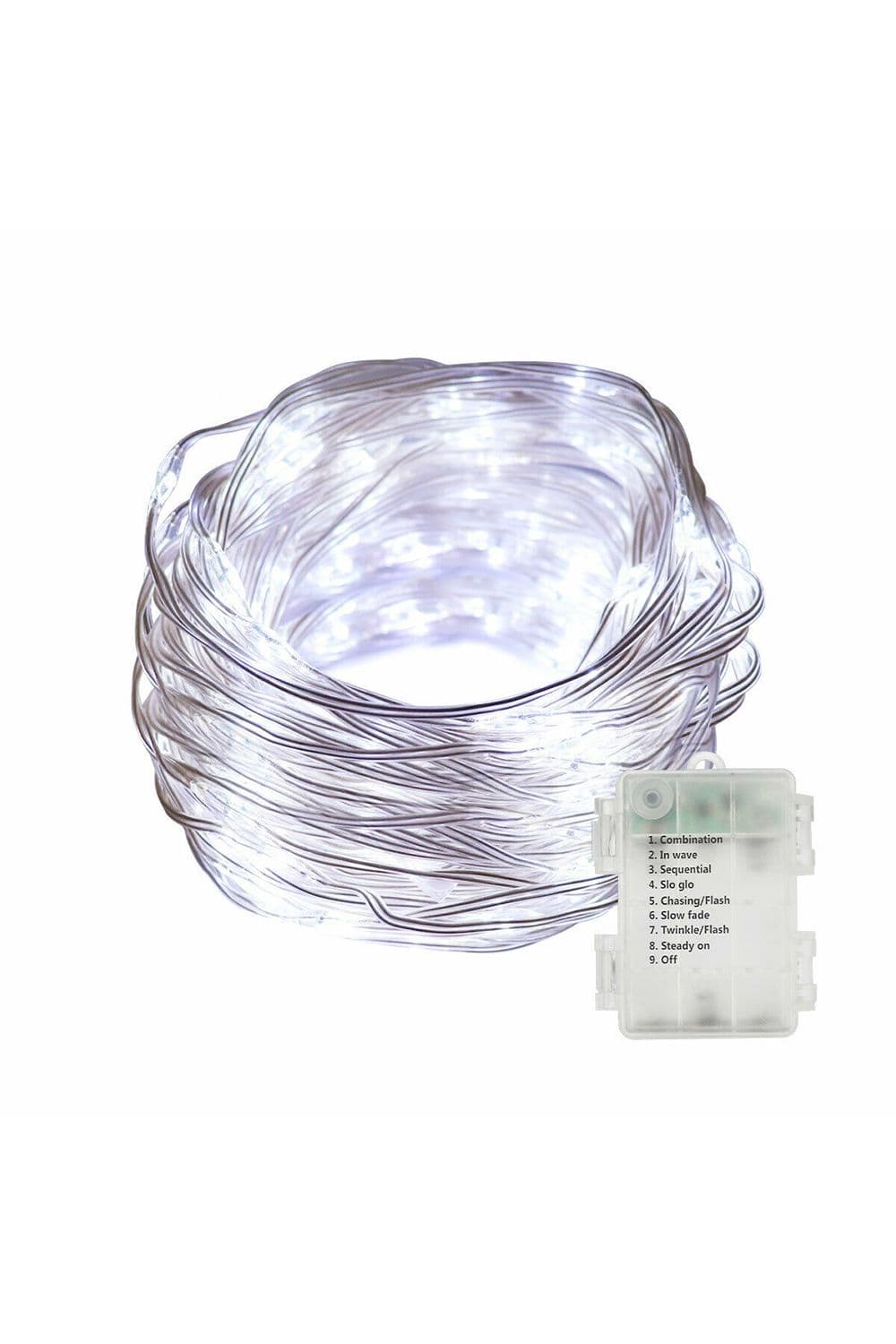 5M Fairy String Lights, 6500K, Powered by 3 AA Batteries