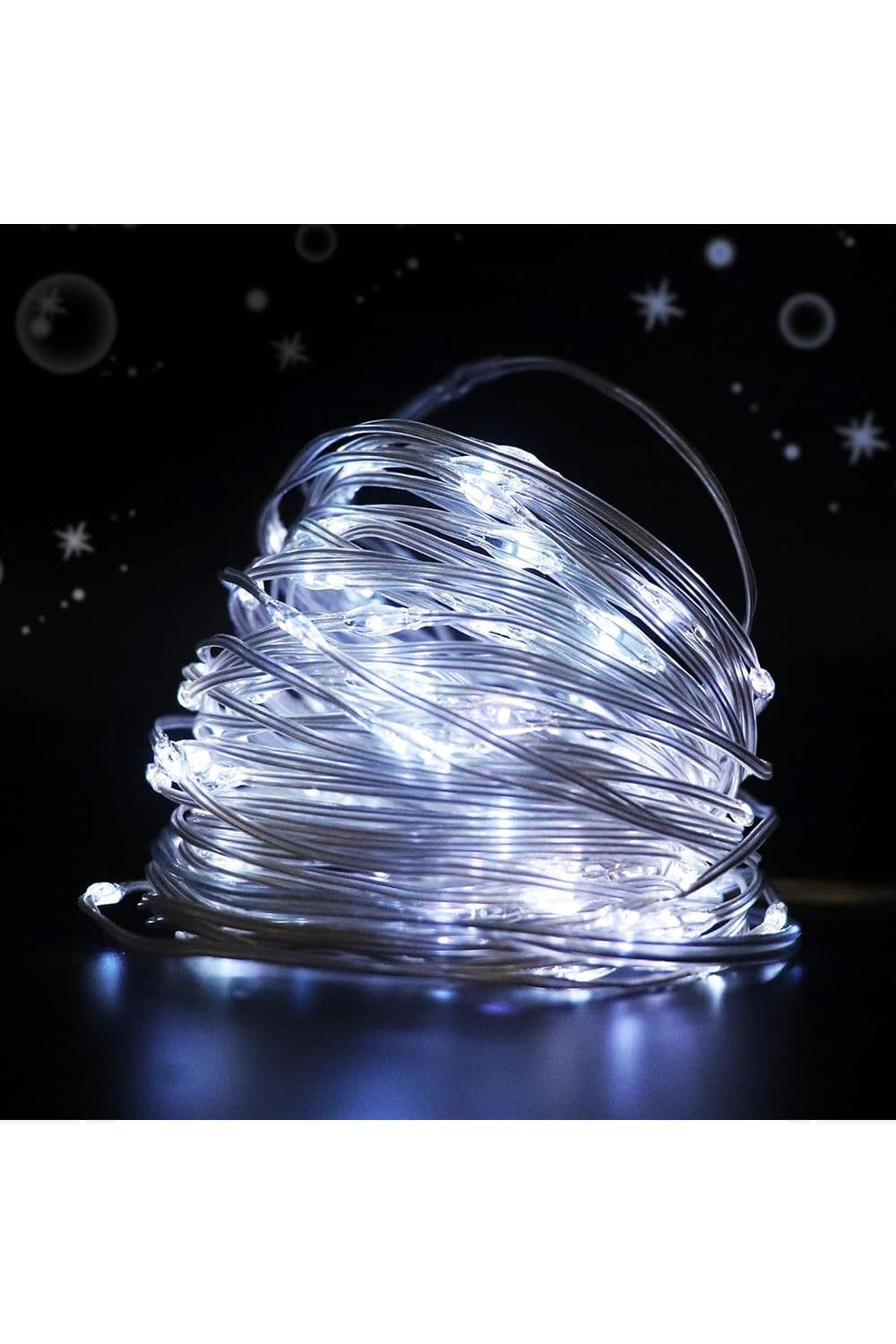 5M Fairy String Lights, 3000K, Powered by 3 AA Batteries