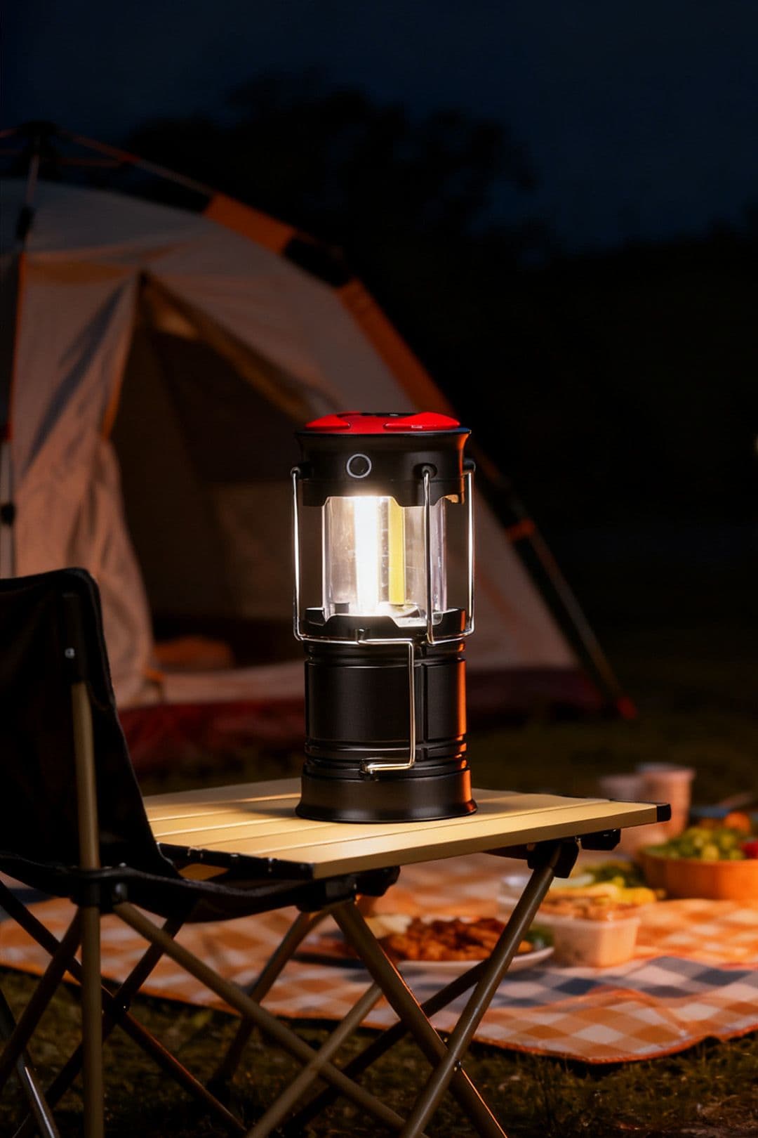 3W LED Camping Lantern USB Rechargeable and 3xAA Batteries