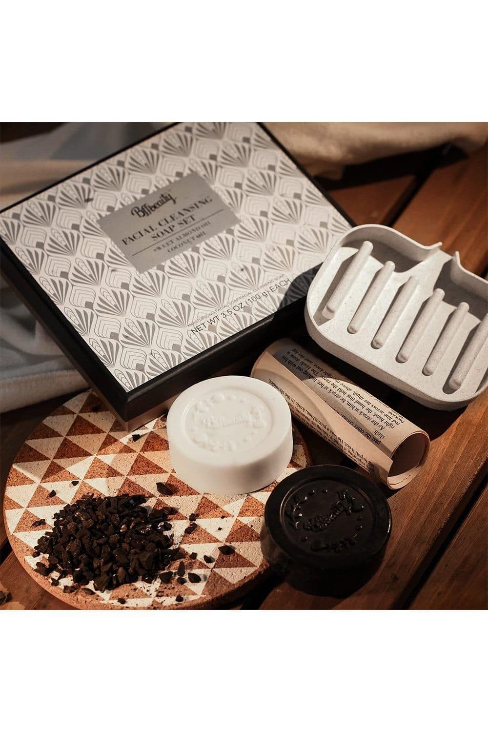 Soap Bar Facial Cleansing Soap Bars 2 Pcs Face Cleanser Bar Set Cleansing Moisturizing Charcoal Soap Gift Set