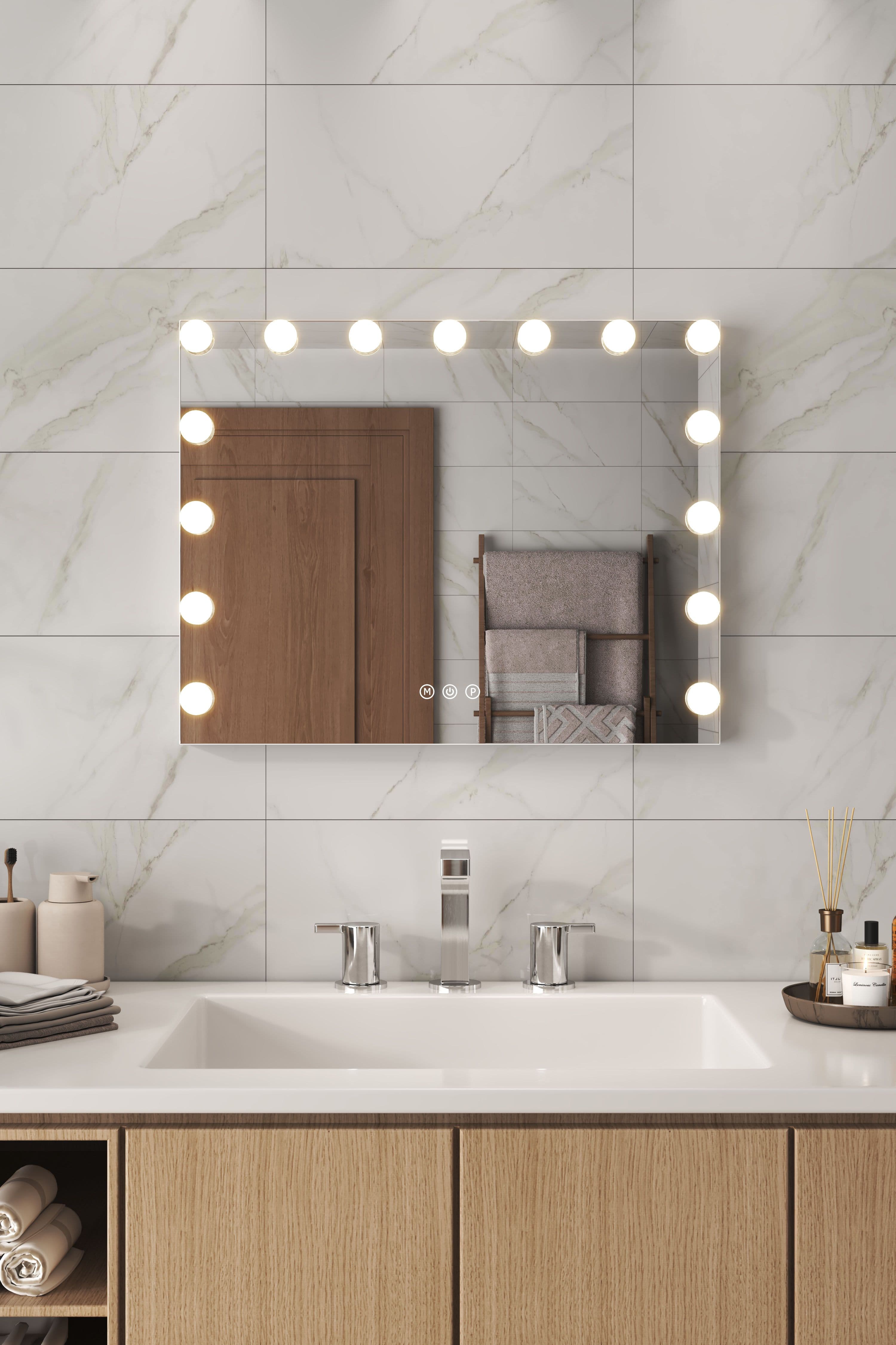 Makeup Mirror with Lights,3 Lighting Modes & Touch Screen Control,Tabletop and Wall Mirror For Home