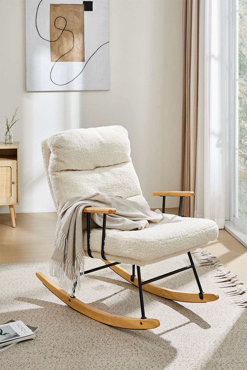 Sherpa Upholstered Adjustable Rocking Chair