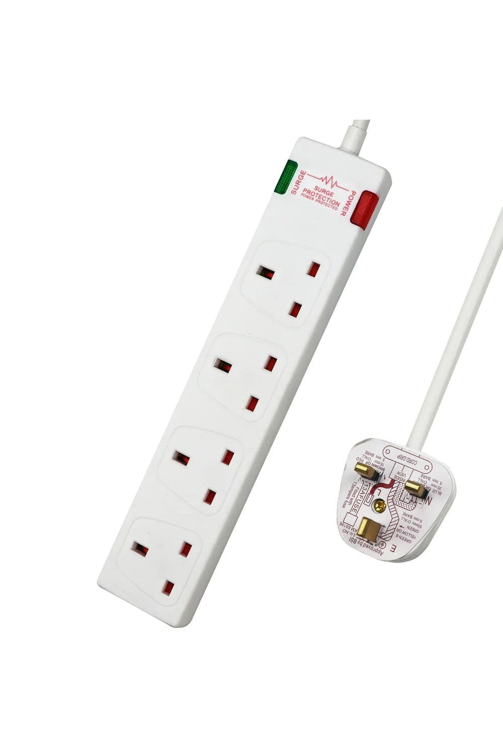 Multi Plug Outlet Extender with 3M Cable and Surge Protector